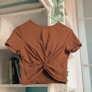 Shein -Twist Hem Solid Tee